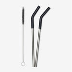 Straw 2-Pack with Brush - Black